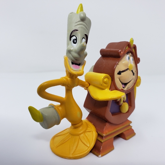 Disney Beauty & The Beast Lumiere Cogsworth Toy Figure - Picture 9 of 16